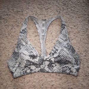 PINK snakeskin sports bra